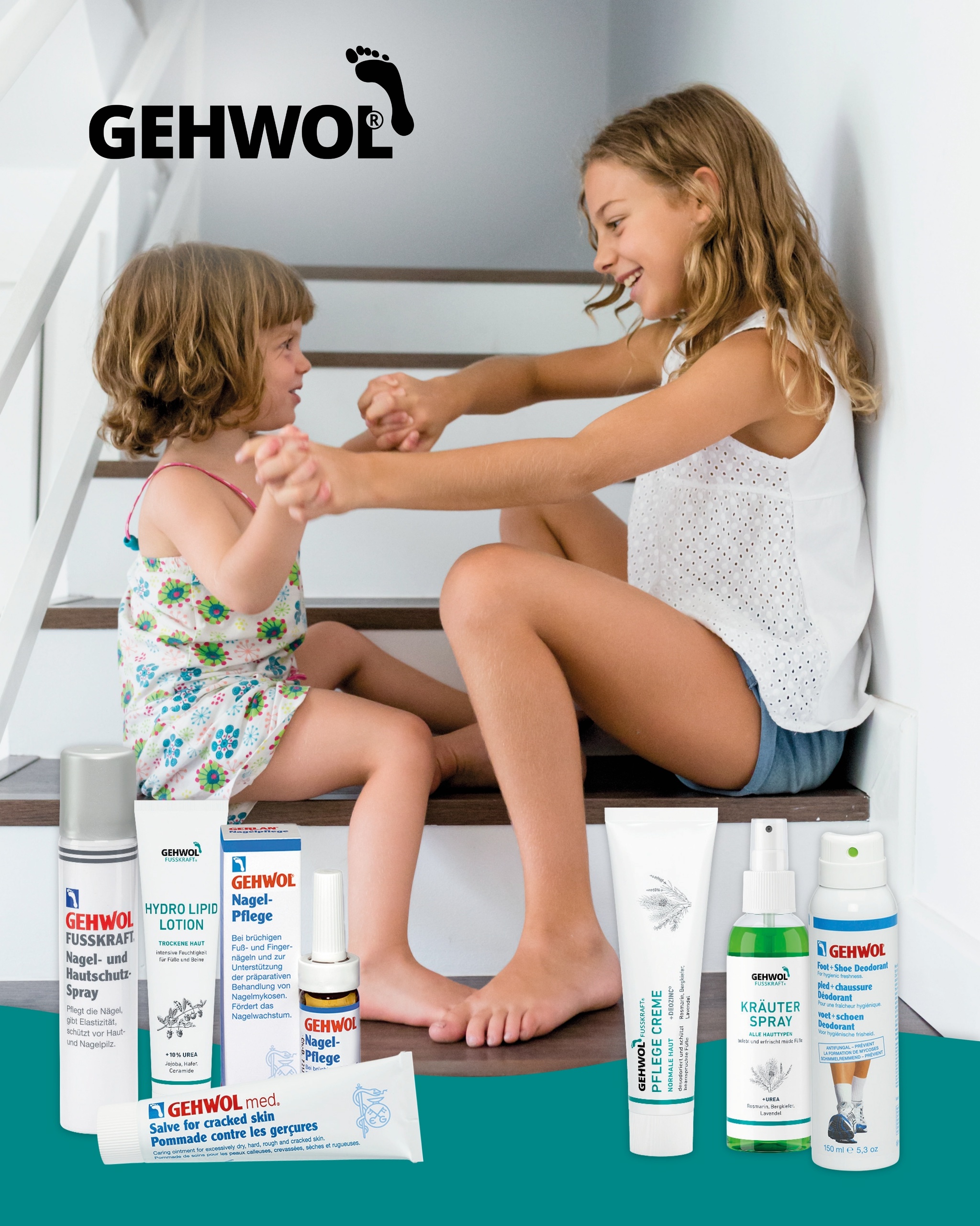 Какие средства GEHWOL подходят для ухода за стопами детей и подростков?