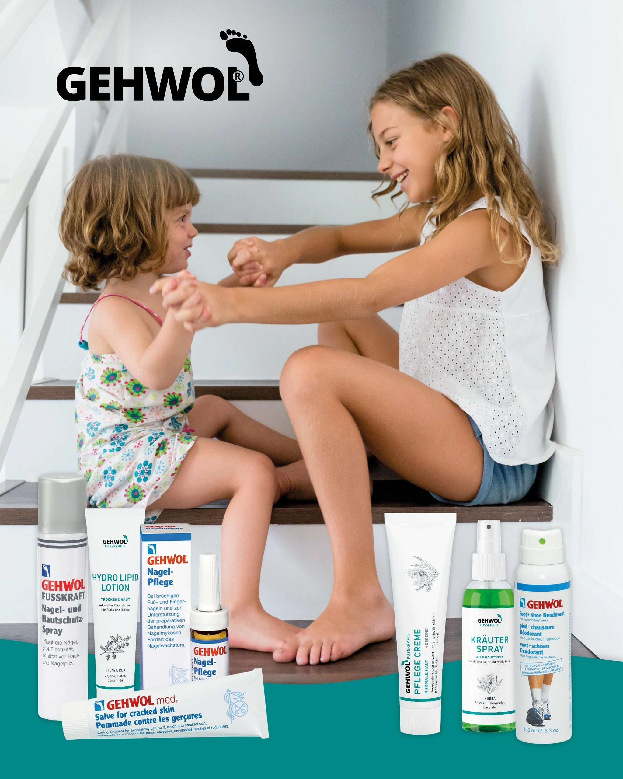 Какие средства GEHWOL подходят для ухода за стопами детей и подростков?